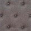 Bowery Hill Mid-Century Grey Upholstered Walnut Finished Wood Footstool