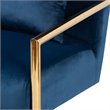 Bowery Hill Navy Blue Velvet Upholstered Metal Lounge Chair