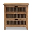 Bowery Hill Transitional 3-Drawer Wood Spindle Chest in Medium Oak