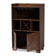 Bowery Hill Walnut Brown Finished Wood Wine Storage Cabinet