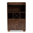 Bowery Hill Walnut Brown Finished Wood Wine Storage Cabinet