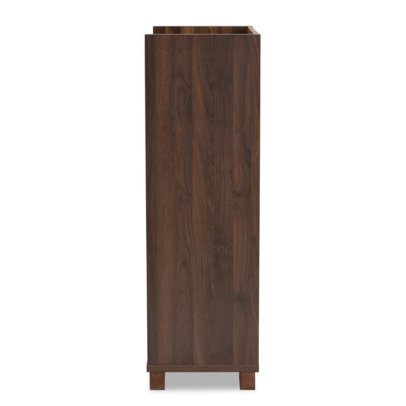 Bowery Hill Walnut Brown Finished Wood Wine Storage Cabinet