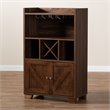 Bowery Hill Walnut Brown Finished Wood Wine Storage Cabinet