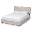 Bowery Hill Fabric Tufted Platform Storage King Bed in Beige