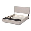 Bowery Hill Fabric Tufted Platform Storage King Bed in Beige