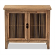 Bowery Hill Transitional 2-Door Wood Spindle Storage Cabinet in Medium Oak