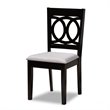 Bowery Hill Grey Upholstered Espresso Wood 7-Piece Dining Set