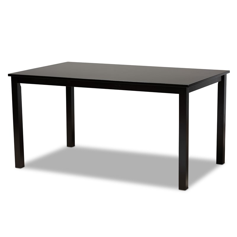 Bowery Hill Grey Upholstered Espresso Wood 7-Piece Dining Set