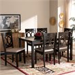 Bowery Hill Upholstered Sand 7-Piece Dining Set Rectangular Modern Requires Assembly