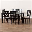 Bowery Hill Upholstered Sand 7-Piece Dining Set Rectangular Modern Requires Assembly