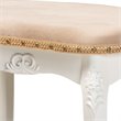Bowery Hill Sand Velvet Upholstered White Wood Vanity Ottoman