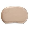Bowery Hill Sand Velvet Upholstered White Wood Vanity Ottoman