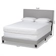 Bowery Hill Full Size Gray Linen Panel Bed with Nailhead Trim
