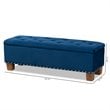 Bowery Hill Navy Blue Velvet Upholstered Storage Ottoman Bench