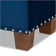 Bowery Hill Navy Blue Velvet Upholstered Storage Ottoman Bench