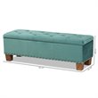 Bowery Hill Teal Blue Velvet Upholstered Storage Ottoman Bench