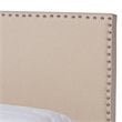 Bowery Hill Full Size Beige Linen Panel Bed with Nailhead Trim