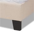 Bowery Hill Full Size Beige Linen Panel Bed with Nailhead Trim