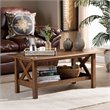 Bowery Hill Transitional Walnut Brown Finished Rectangular Wood Coffee Table