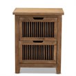 Bowery Hill Medium Oak Finished 2-Drawer Wood Spindle Nightstand