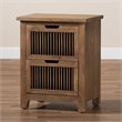Bowery Hill Medium Oak Finished 2-Drawer Wood Spindle Nightstand