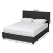 Bowery Hill Modern Fabric Tufted Platform Storage Queen Bed in Dark Gray