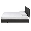 Bowery Hill Modern Fabric Tufted Platform Storage Queen Bed in Dark Gray