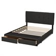 Bowery Hill Modern Fabric Tufted Platform Storage Queen Bed in Dark Gray