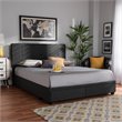 Bowery Hill Modern Fabric Tufted Platform Storage Queen Bed in Dark Gray