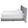Bowery Hill Contemporary Velvet King Size Panel Bed w/ Tufted Headboard in Gray