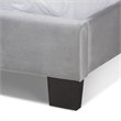 Bowery Hill Contemporary Velvet King Size Panel Bed w/ Tufted Headboard in Gray