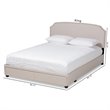 Bowery Hill Upholstered Modern Fabric Platform Storage Queen Bed in Beige