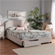 Bowery Hill Upholstered Modern Fabric Platform Storage Queen Bed in Beige