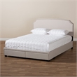 Bowery Hill Upholstered Modern Fabric Platform Storage Queen Bed in Beige