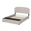 Bowery Hill Upholstered Modern Fabric Platform Storage Queen Bed in Beige