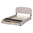 Bowery Hill Upholstered Modern Fabric Platform Storage Queen Bed in Beige