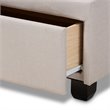 Bowery Hill Upholstered Modern Fabric Platform Storage Queen Bed in Beige