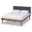 Bowery Hill King Size Dark Gray Fabric Walnut Finished Platform Bed