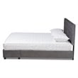 Bowery Hill Modern Velvet Tufted Platform Storage Queen Bed in Gray