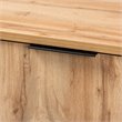 Bowery Hill Oak Finished Wood Black Metal 3-Drawer Sideboard Buffet