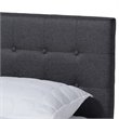 Bowery Hill Queen Size Dark Gray Fabric Walnut Finished Platform Bed