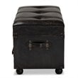 Bowery Hill Dark Brown Faux Leather Upholstered Storage Trunk Ottoman