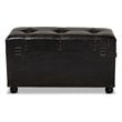 Bowery Hill Dark Brown Faux Leather Upholstered Storage Trunk Ottoman