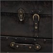 Bowery Hill Dark Brown Faux Leather Upholstered Storage Trunk Ottoman