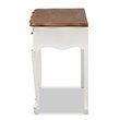 Bowery Hill White and Brown Finished 3-Drawer Small Wood Console Table
