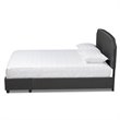 Bowery Hill Modern Fabric Upholstered Platform Storage Queen Bed in Dark Gray