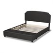 Bowery Hill Modern Fabric Upholstered Platform Storage Queen Bed in Dark Gray