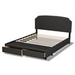 Bowery Hill Modern Fabric Upholstered Platform Storage Queen Bed in Dark Gray