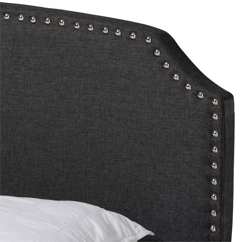 Bowery Hill Modern Fabric Upholstered Platform Storage Queen Bed in Dark Gray