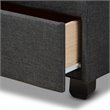 Bowery Hill Modern Fabric Upholstered Platform Storage Queen Bed in Dark Gray